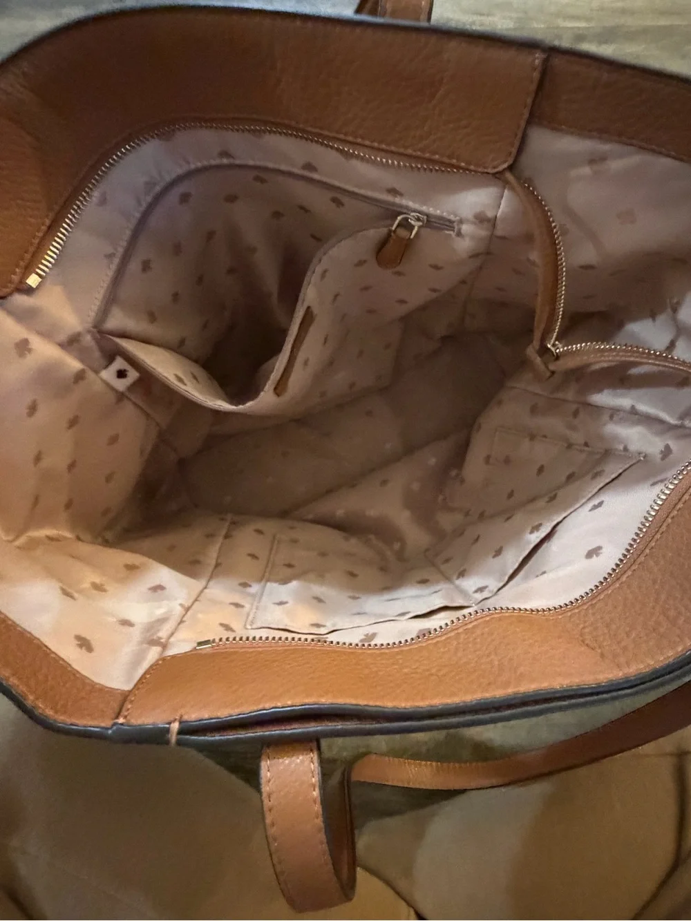 kate spade Cognac Pebbled Leather Tote